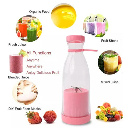 Portable Blender Juicer – 6 Blade USB Rechargeable Smoothie & Shake Maker